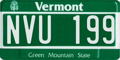 VT license plate NVU199