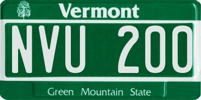 VT license plate NVU200