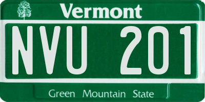 VT license plate NVU201