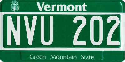 VT license plate NVU202