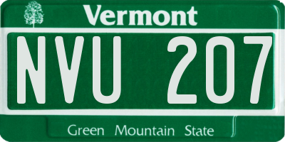VT license plate NVU207