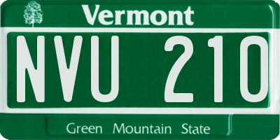 VT license plate NVU210