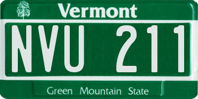VT license plate NVU211