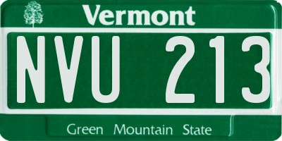 VT license plate NVU213
