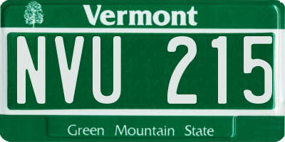 VT license plate NVU215