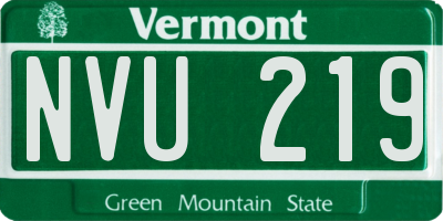 VT license plate NVU219