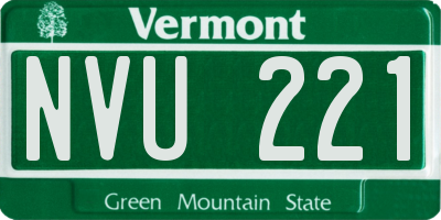VT license plate NVU221