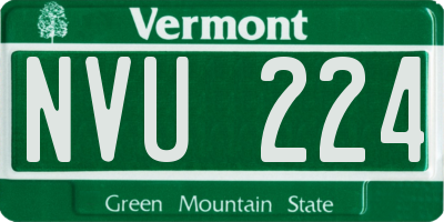VT license plate NVU224