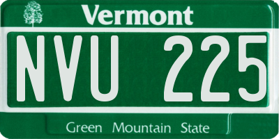 VT license plate NVU225