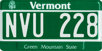 VT license plate NVU228