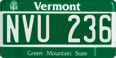 VT license plate NVU236