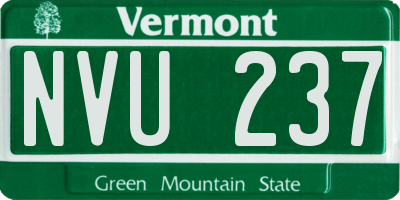 VT license plate NVU237