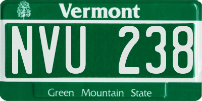 VT license plate NVU238