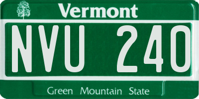 VT license plate NVU240