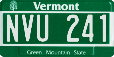 VT license plate NVU241