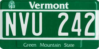 VT license plate NVU242