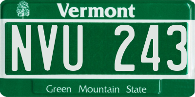 VT license plate NVU243
