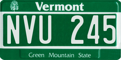 VT license plate NVU245