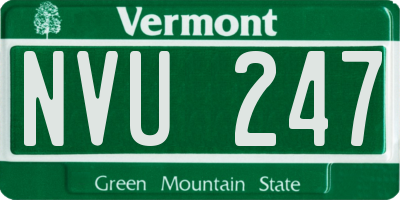 VT license plate NVU247