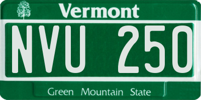 VT license plate NVU250