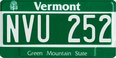 VT license plate NVU252