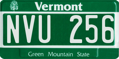 VT license plate NVU256