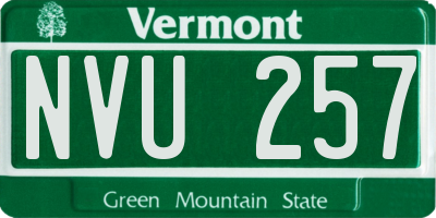 VT license plate NVU257