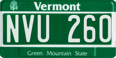 VT license plate NVU260