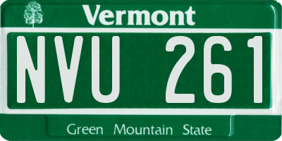 VT license plate NVU261