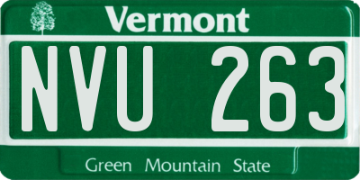 VT license plate NVU263