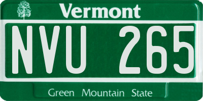 VT license plate NVU265