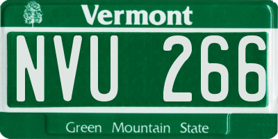 VT license plate NVU266