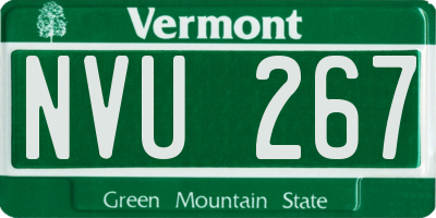 VT license plate NVU267