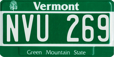 VT license plate NVU269