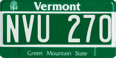 VT license plate NVU270