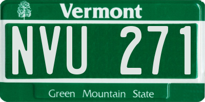 VT license plate NVU271