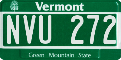 VT license plate NVU272