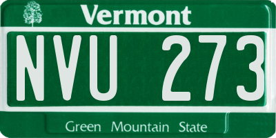 VT license plate NVU273