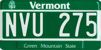 VT license plate NVU275