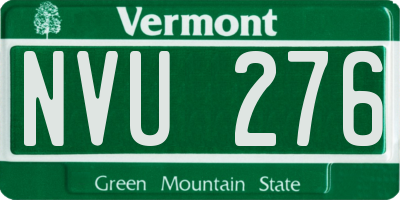 VT license plate NVU276