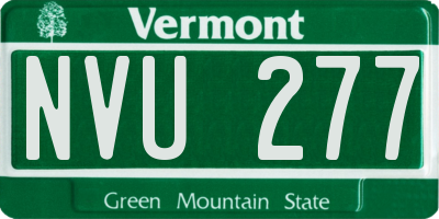VT license plate NVU277