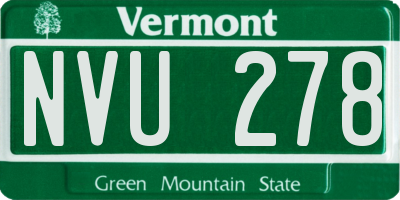VT license plate NVU278