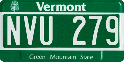 VT license plate NVU279