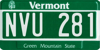 VT license plate NVU281
