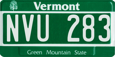VT license plate NVU283