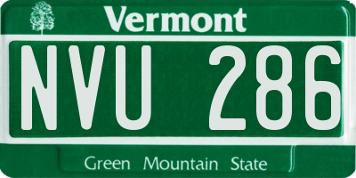VT license plate NVU286