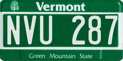 VT license plate NVU287