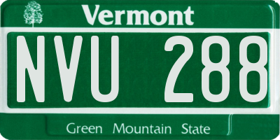 VT license plate NVU288