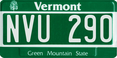 VT license plate NVU290