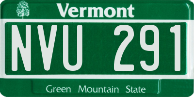 VT license plate NVU291